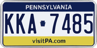 PA license plate KKA7485