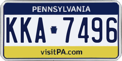 PA license plate KKA7496