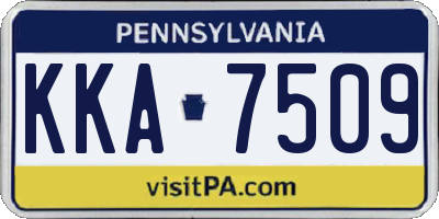 PA license plate KKA7509