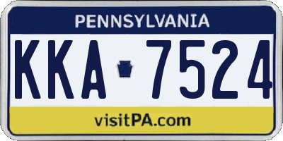PA license plate KKA7524
