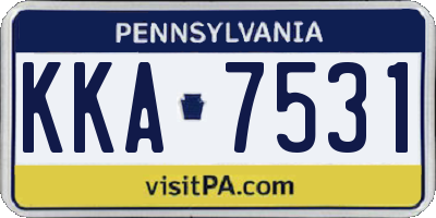 PA license plate KKA7531