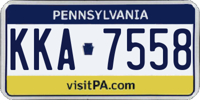 PA license plate KKA7558
