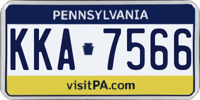 PA license plate KKA7566