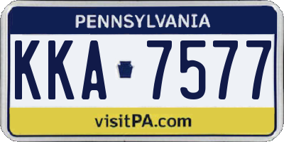 PA license plate KKA7577