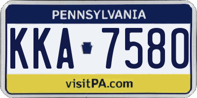 PA license plate KKA7580