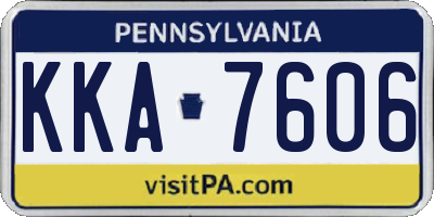 PA license plate KKA7606
