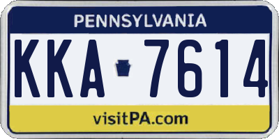PA license plate KKA7614