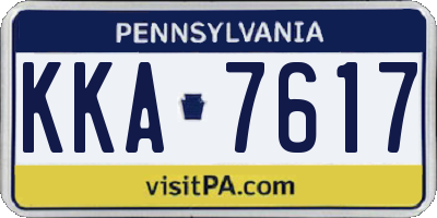 PA license plate KKA7617