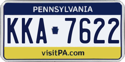 PA license plate KKA7622