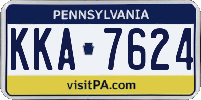 PA license plate KKA7624