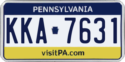 PA license plate KKA7631