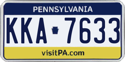 PA license plate KKA7633