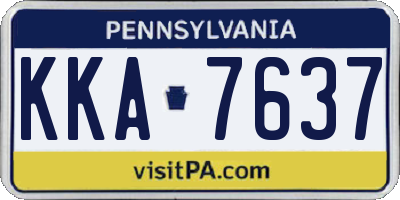 PA license plate KKA7637