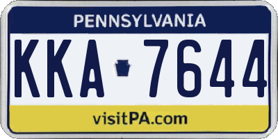 PA license plate KKA7644