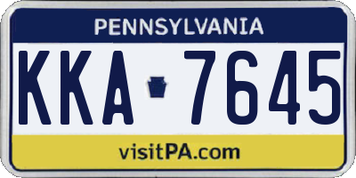 PA license plate KKA7645