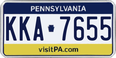 PA license plate KKA7655
