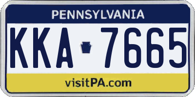 PA license plate KKA7665