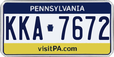 PA license plate KKA7672