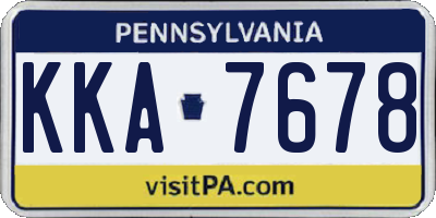 PA license plate KKA7678