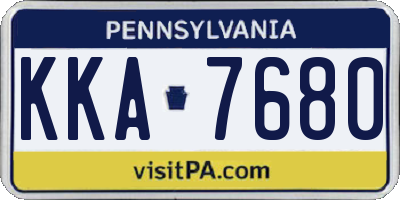 PA license plate KKA7680