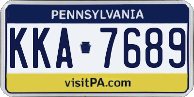 PA license plate KKA7689