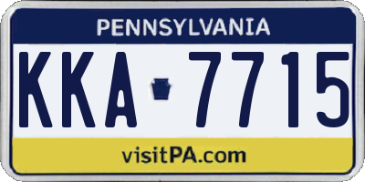 PA license plate KKA7715