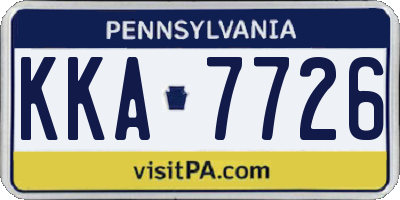 PA license plate KKA7726