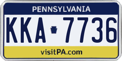 PA license plate KKA7736