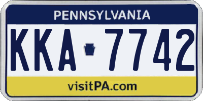 PA license plate KKA7742