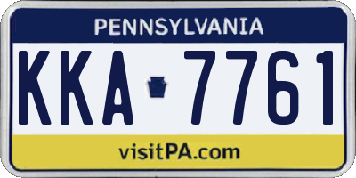 PA license plate KKA7761