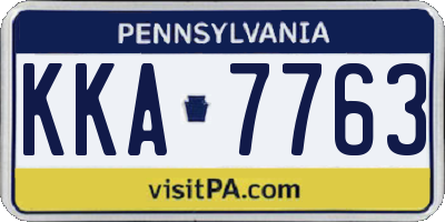 PA license plate KKA7763