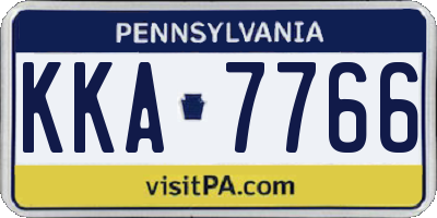 PA license plate KKA7766