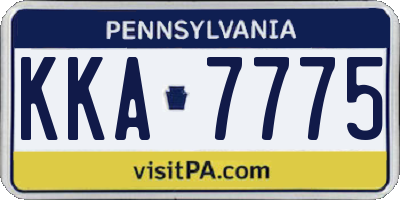 PA license plate KKA7775
