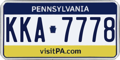 PA license plate KKA7778