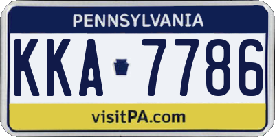 PA license plate KKA7786