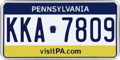 PA license plate KKA7809