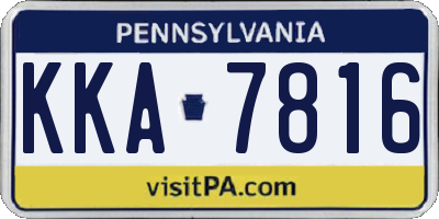 PA license plate KKA7816