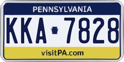 PA license plate KKA7828