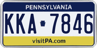 PA license plate KKA7846