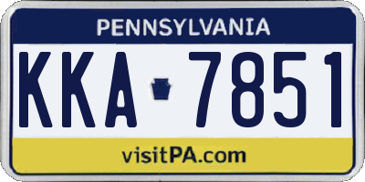 PA license plate KKA7851