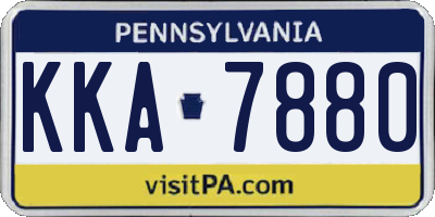 PA license plate KKA7880