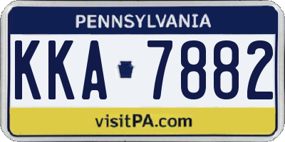 PA license plate KKA7882