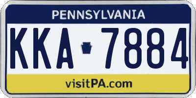 PA license plate KKA7884