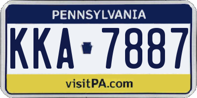 PA license plate KKA7887