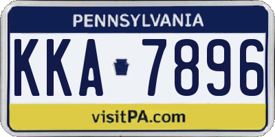 PA license plate KKA7896