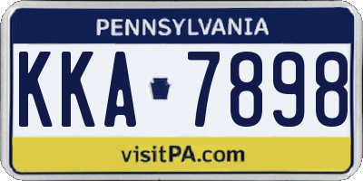 PA license plate KKA7898
