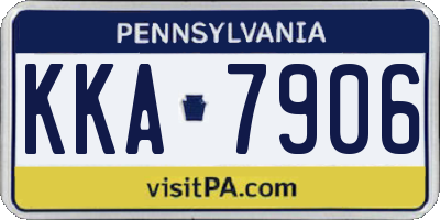 PA license plate KKA7906