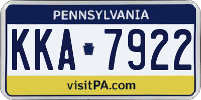 PA license plate KKA7922