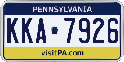 PA license plate KKA7926