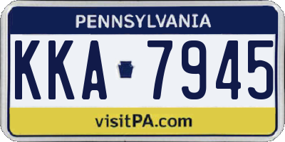 PA license plate KKA7945